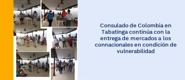 El Consulado de Colombia en Tabatinga continúa con la entrega de mercados a los connacionales en condición de vulnerabilidad