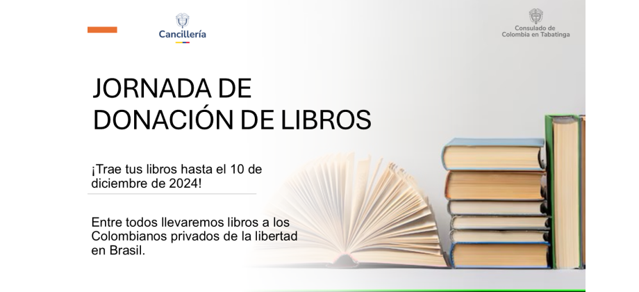 El Consulado de Colombia en Tabatinga invita a unirse a la campaña de jornada de donación de libros