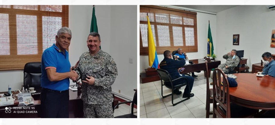 El Consulado de Colombia en Tabatinga recibió la visita del mayor General de Infantería de Marina, Ricardo Perico Pinto, Inspector General de la Armada Nacional 